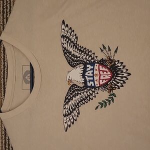 ZERO FOXTROT Beige Cotton Polyester Stay Free Sz XXL‎ Mens Short Sleeve T Shirt